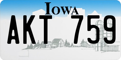 IA license plate AKT759