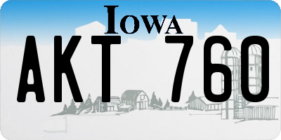 IA license plate AKT760