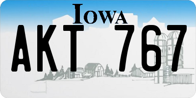 IA license plate AKT767