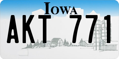 IA license plate AKT771