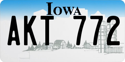 IA license plate AKT772
