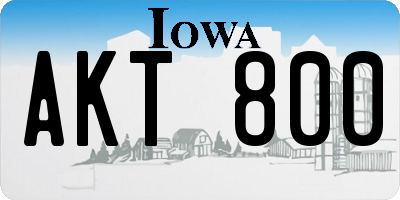IA license plate AKT800