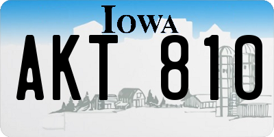 IA license plate AKT810