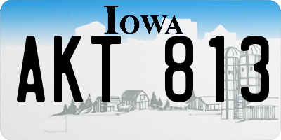 IA license plate AKT813