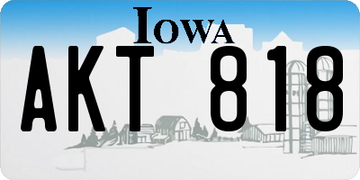 IA license plate AKT818