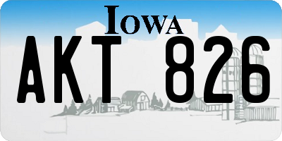 IA license plate AKT826