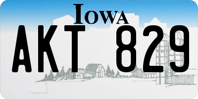 IA license plate AKT829
