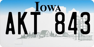 IA license plate AKT843
