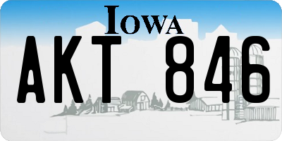IA license plate AKT846