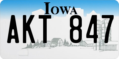 IA license plate AKT847