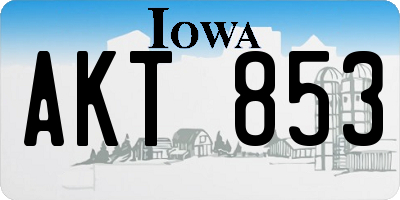 IA license plate AKT853