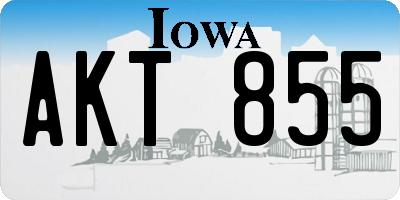 IA license plate AKT855