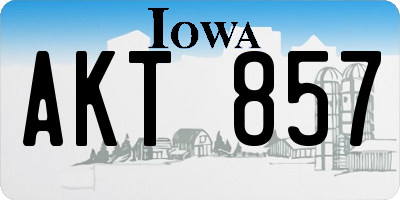 IA license plate AKT857