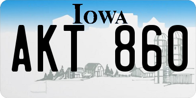 IA license plate AKT860