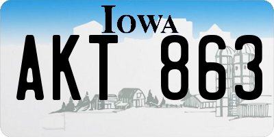 IA license plate AKT863
