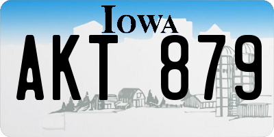 IA license plate AKT879