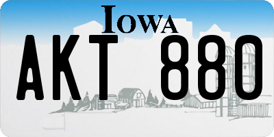 IA license plate AKT880