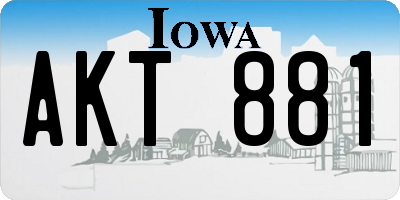 IA license plate AKT881