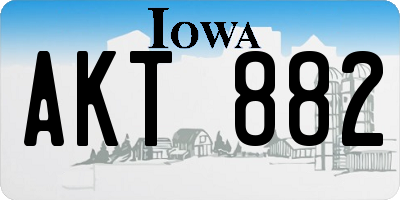 IA license plate AKT882