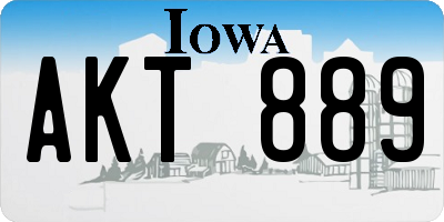 IA license plate AKT889