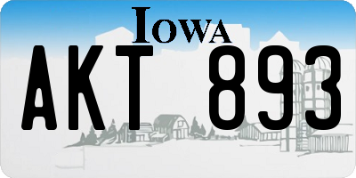 IA license plate AKT893