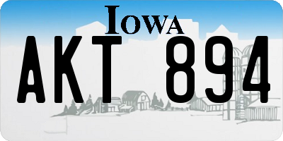 IA license plate AKT894