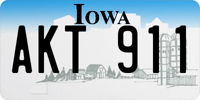 IA license plate AKT911