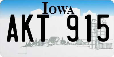 IA license plate AKT915