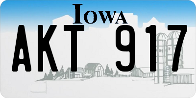 IA license plate AKT917