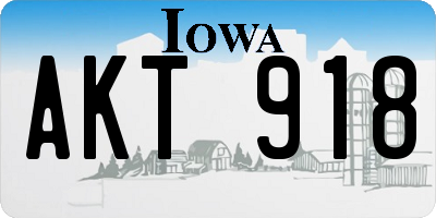 IA license plate AKT918