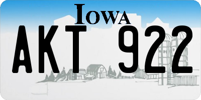 IA license plate AKT922