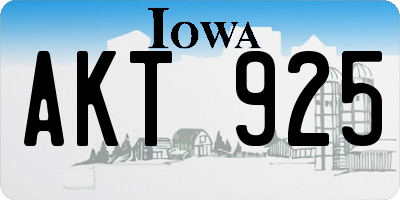 IA license plate AKT925