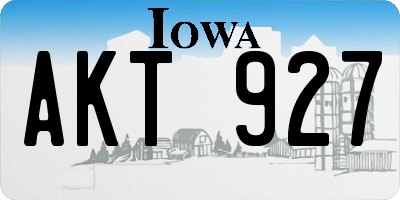 IA license plate AKT927