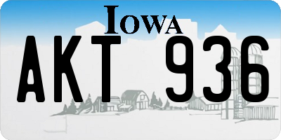 IA license plate AKT936