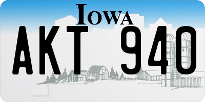 IA license plate AKT940