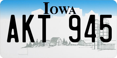 IA license plate AKT945