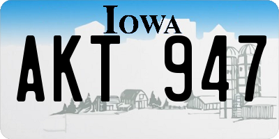 IA license plate AKT947