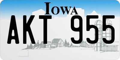 IA license plate AKT955