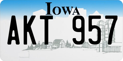 IA license plate AKT957