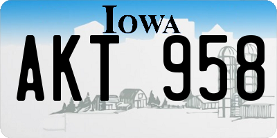 IA license plate AKT958