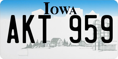 IA license plate AKT959