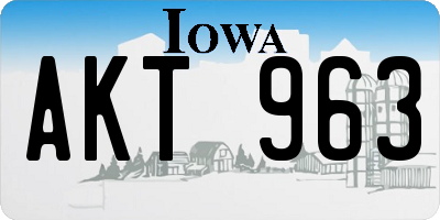 IA license plate AKT963
