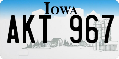 IA license plate AKT967