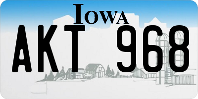 IA license plate AKT968