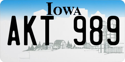 IA license plate AKT989