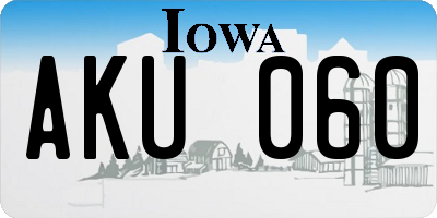 IA license plate AKU060