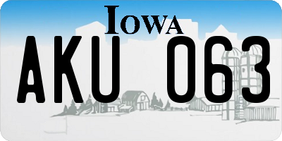 IA license plate AKU063