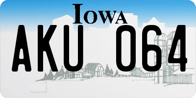 IA license plate AKU064