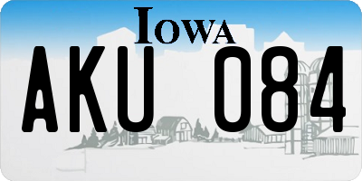 IA license plate AKU084