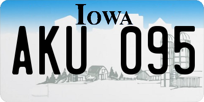 IA license plate AKU095